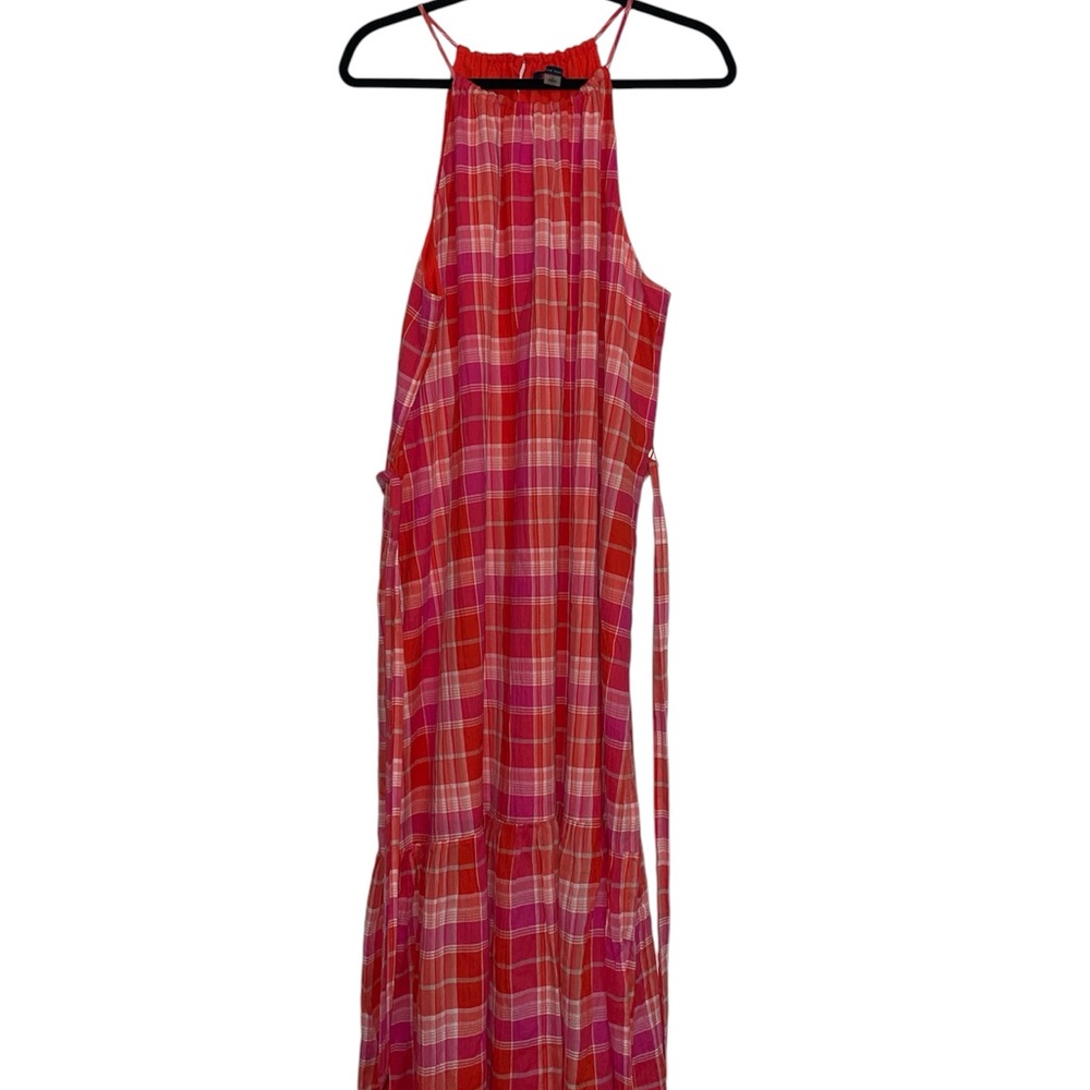 Tommy Hilfiger Red and Pink Plaid Maxi Dress